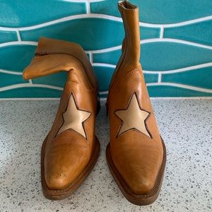 Vintage Baci Star Butterscotch Leather Boots